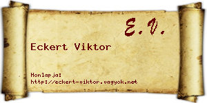 Eckert Viktor névjegykártya